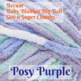 BABY BLANKET yarn by Bernat Big Ball POSY PURPLE Magic Hour Yarn Shop