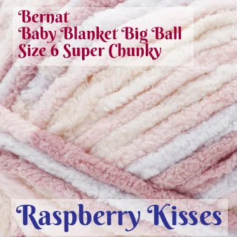 Bernat Baby Blanket Big Ball Yarn, Raspberry Kisses, 1 Unit, 10.5 oz