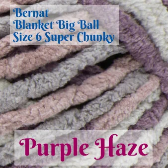 Bernat Blanket Yarn - Shadow Purple, 220 yards